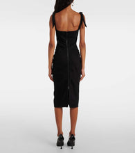 Mugler Buckle-detail denim midi dress