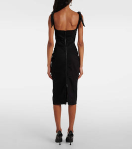 Mugler Buckle-detail denim midi dress