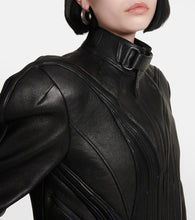 Mugler Cropped leather jacket