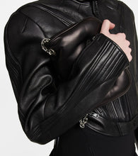 Mugler Cropped leather jacket
