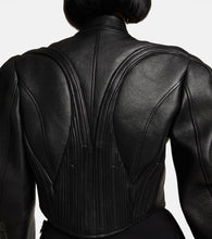 Mugler Cropped leather jacket