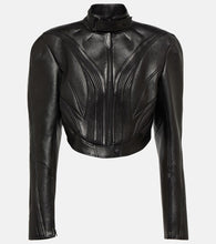 Mugler Cropped leather jacket