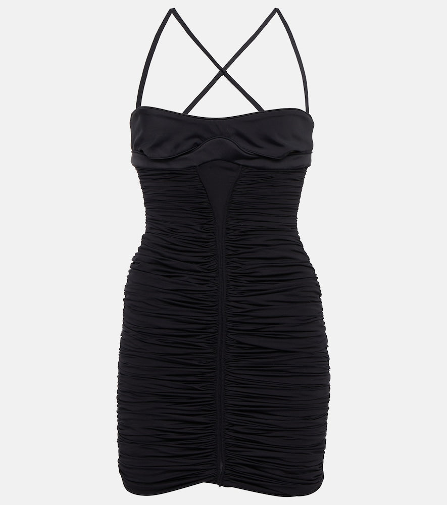 Mugler Crossover ruched minidress. Mugler Crossover 褶饰迷你连衣裙