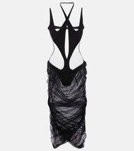 Mugler Cutout stretch-jersey midi dress