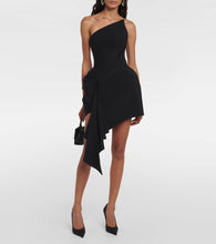 Mugler Draped asymmetric minidress