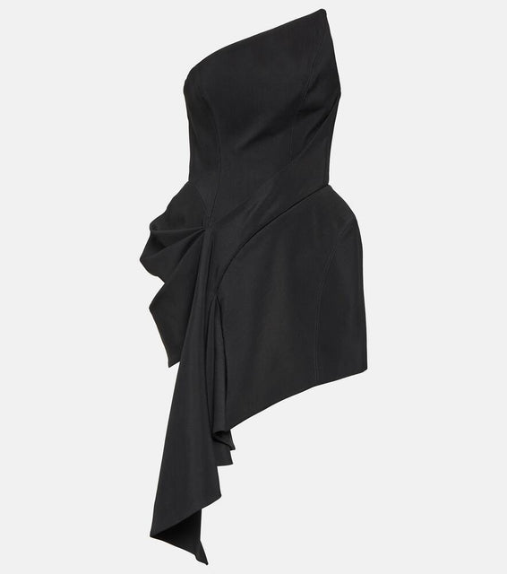 Mugler Draped asymmetric minidress