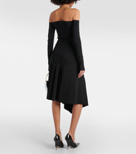 Mugler Logo asymmetric midi skirt