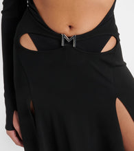 Mugler Logo asymmetric midi skirt
