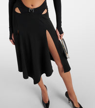 Mugler Logo asymmetric midi skirt