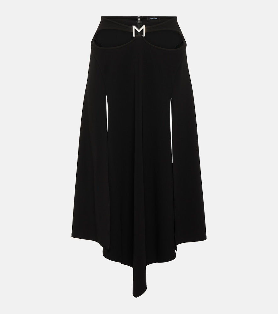 Mugler Logo asymmetric midi skirt - Mugler Logo 不对称中长裙