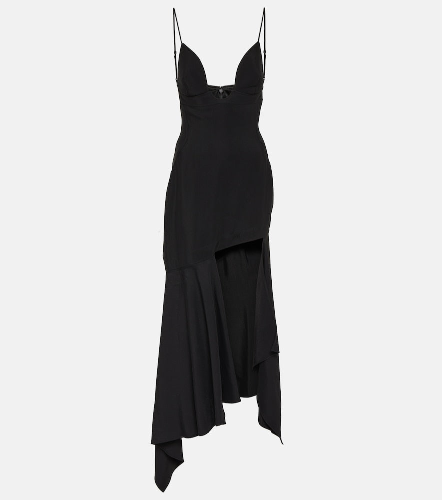 Mugler Paneled midi dress. Mugler 拼接中长连衣裙