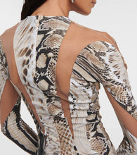 Mugler Paneled tulle and jersey minidress