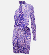 Mugler Printed mesh cutout minidress. Mugler 印花网纱镂空迷你连衣裙