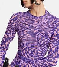 Mugler Ruched mesh midi dress