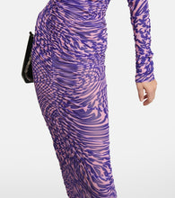 Mugler Ruched mesh midi dress