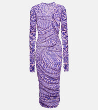 Mugler Ruched mesh midi dress. Mugler褶皱网纱中长连衣裙