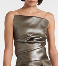 Mugler Ruched metallic bustier dress