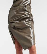 Mugler Ruched metallic bustier dress