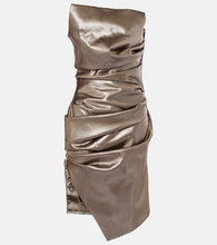 Mugler Ruched metallic bustier dress. Mugler褶皱金属胸衣连衣裙