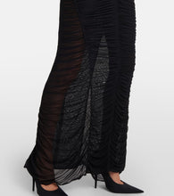 Mugler Ruched open-back mesh gown