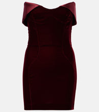 Mugler Satin-trimmed velvet bustier dress. Mugler 缎面滚边天鹅绒胸衣连衣裙
