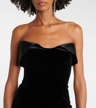 Mugler Satin-trimmed velvet minidress