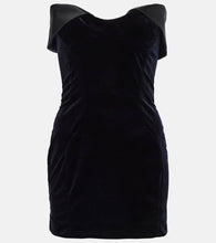 Mugler Satin-trimmed velvet minidress