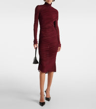 Mugler Sheer ruched midi dress