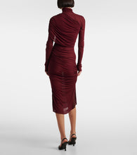 Mugler Sheer ruched midi dress