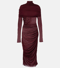 Mugler Sheer ruched midi dress. Mugler 薄纱褶皱中长连衣裙