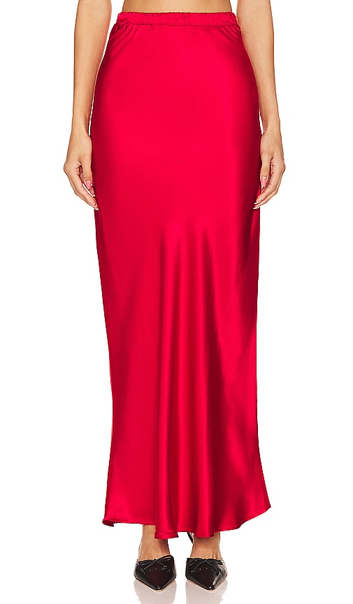 Nation LTD Gaia Bias Cut Maxi Skirt in Red