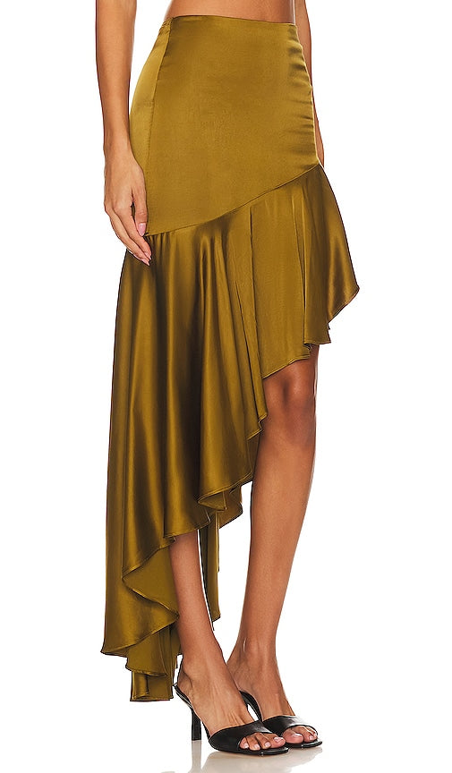 NBD Amrita Maxi Skirt in Olive