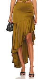 NBD Amrita Maxi Skirt in Olive - NBD - Jupe longue Amrita en olive - NBD Amrita 橄榄色长裙 - NBD Amrita Maxirock in Oliv - NBD Amrita 맥시 스커트 - Gonna lunga NBD Amrita in verde oliva