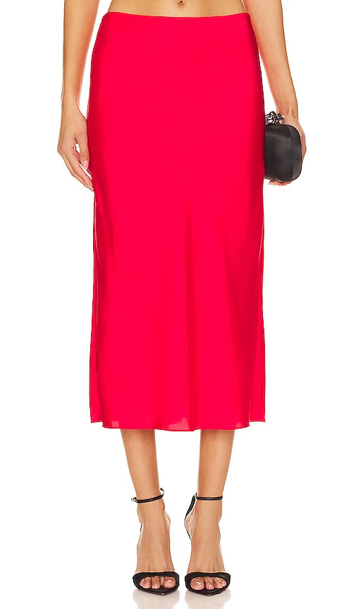 NBD Chiara Midi Skirt in Red - NBD - Jupe mi-longue Chiara en rouge - NBD Chiara 红色中长裙 - NBD Chiara Midirock in Rot - NBD 키아라 미디 스커트 - Gonna longuette Chiara NBD in rosso