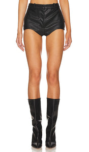NBD Danica Faux Leather Short in Black