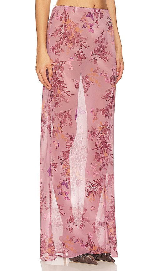 NBD Diya Maxi Skirt in Mauve