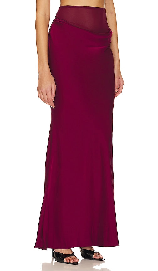 NBD Eleni Maxi Skirt in Burgundy