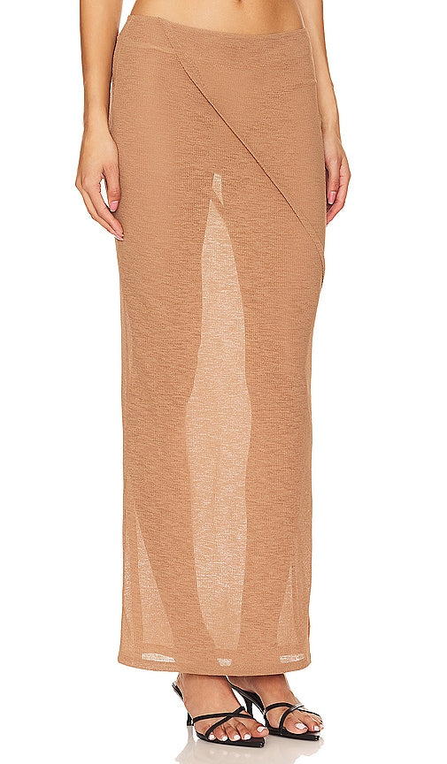 NBD Jolie Maxi Skirt in Brown