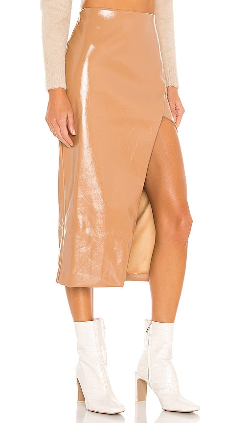 NBD Kris Midi Skirt in Tan