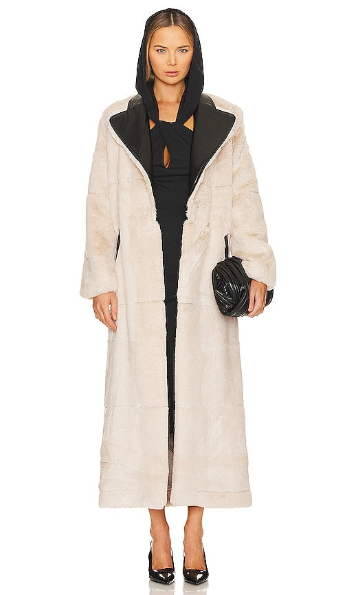 NBD Laurence Faux Fur Coat in Neutral