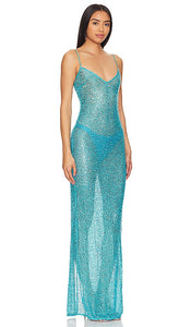 NBD Leighan Gown in Teal BlackSkinny NBD Leighan Gown in Teal BlackSkinny