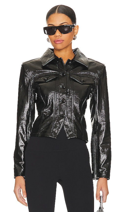 NBD Mariana Leather Jacket in Black - Veste en cuir NBD Mariana en noir - NBD Mariana 黑色皮夹克 - NBD Mariana Lederjacke in Schwarz - NBD 마리아나 가죽 자켓 블랙 색상 - Giacca in pelle Mariana NBD in nero