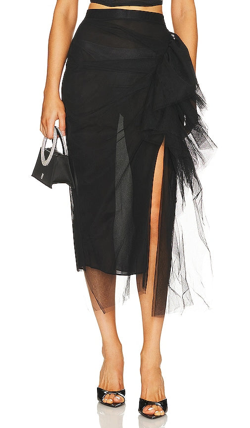 NBD Mirella Midi Skirt in Black - NBD Jupe mi-longue Mirella en noir - NBD Mirella 黑色中长半身裙 - NBD Mirella Midirock in Schwarz - NBD 미렐라 미디 스커트 - Gonna midi NBD Mirella in nero