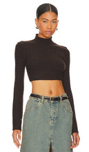 NBD Dylan Wide Rib Cropped Sweater in Chocolate