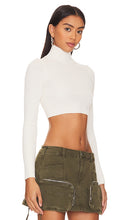 NBD Cara Cropped Knit Mock Neck in Ivory