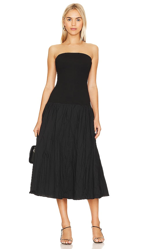 NICHOLAS Jaxon Drop Waist Broomstick Pleated in Black