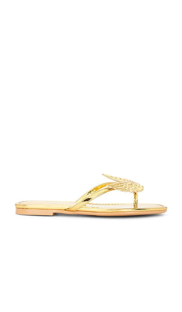 NIIHAI Wings Sandal in Metallic Gold | Gold Flip Flop Sandals for Women
