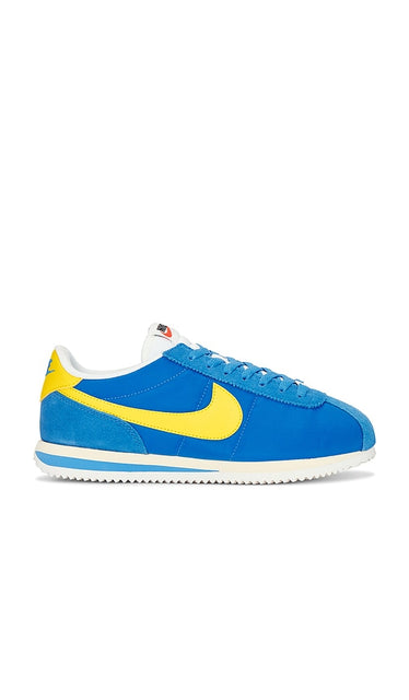Nike Nike Cortez Textile in Blue | Men's Lifestyle Sneakers in Light Photo Blue  Lightening  Sail  & Mu