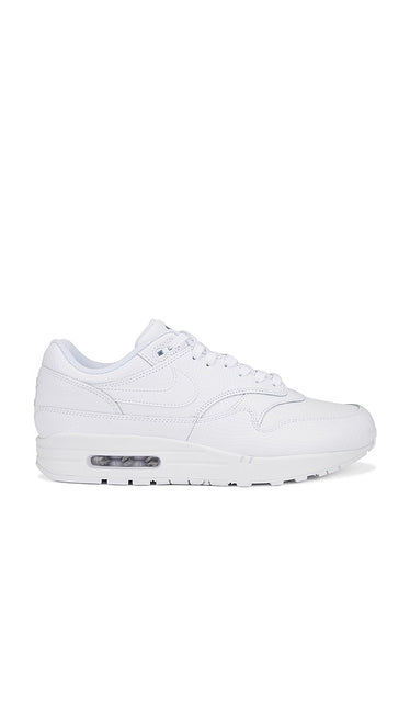Nike Air Max 1 Prem Sneakers in White | Men's Lifestyle Sneakers in White & Pure Platinum