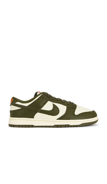 Nike Dunk Low Retro Sneakers in Olive | Men's Lifestyle Sneakers in Coconut Milk  Rough Green  & Electro Ora
